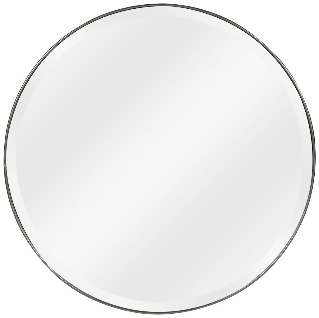 Sabine Silver Leaf 39" Round Oversized Wall Mirror