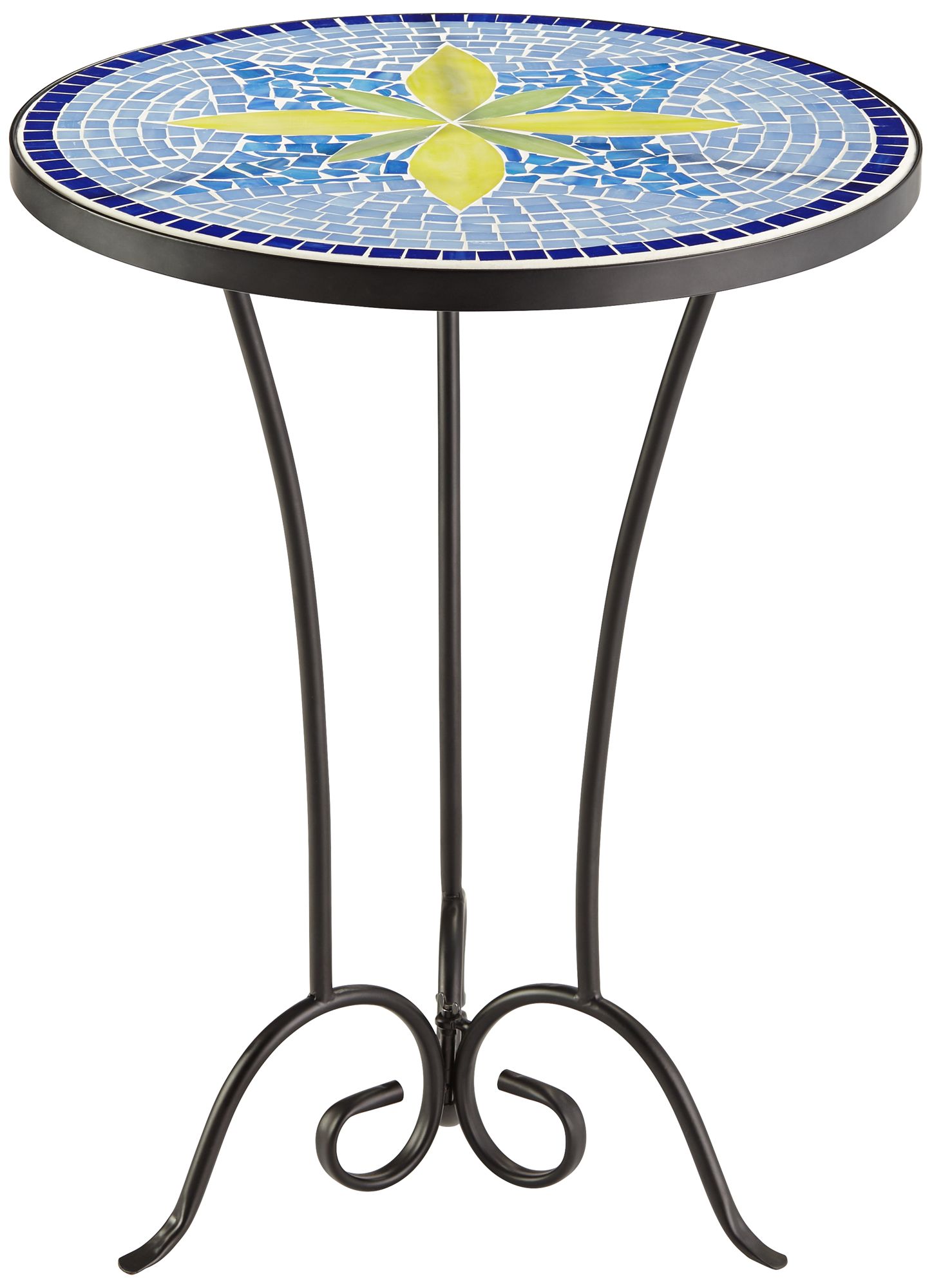 Blue Flower Mosaic Outdoor Accent Table 79C20 Lamps Plus