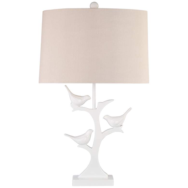 Dove Trio White Finish Bird Table Lamp