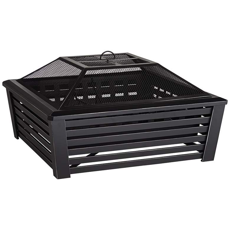 Image 2 Kelowna 35" Square Steel Mesh Outdoor Fire Pit