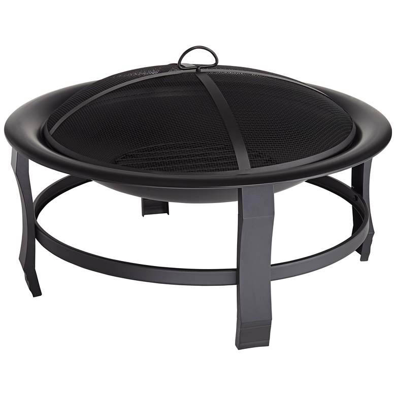 Capitan 30&quot; Wide Round Steel Outdoor Fire Pit