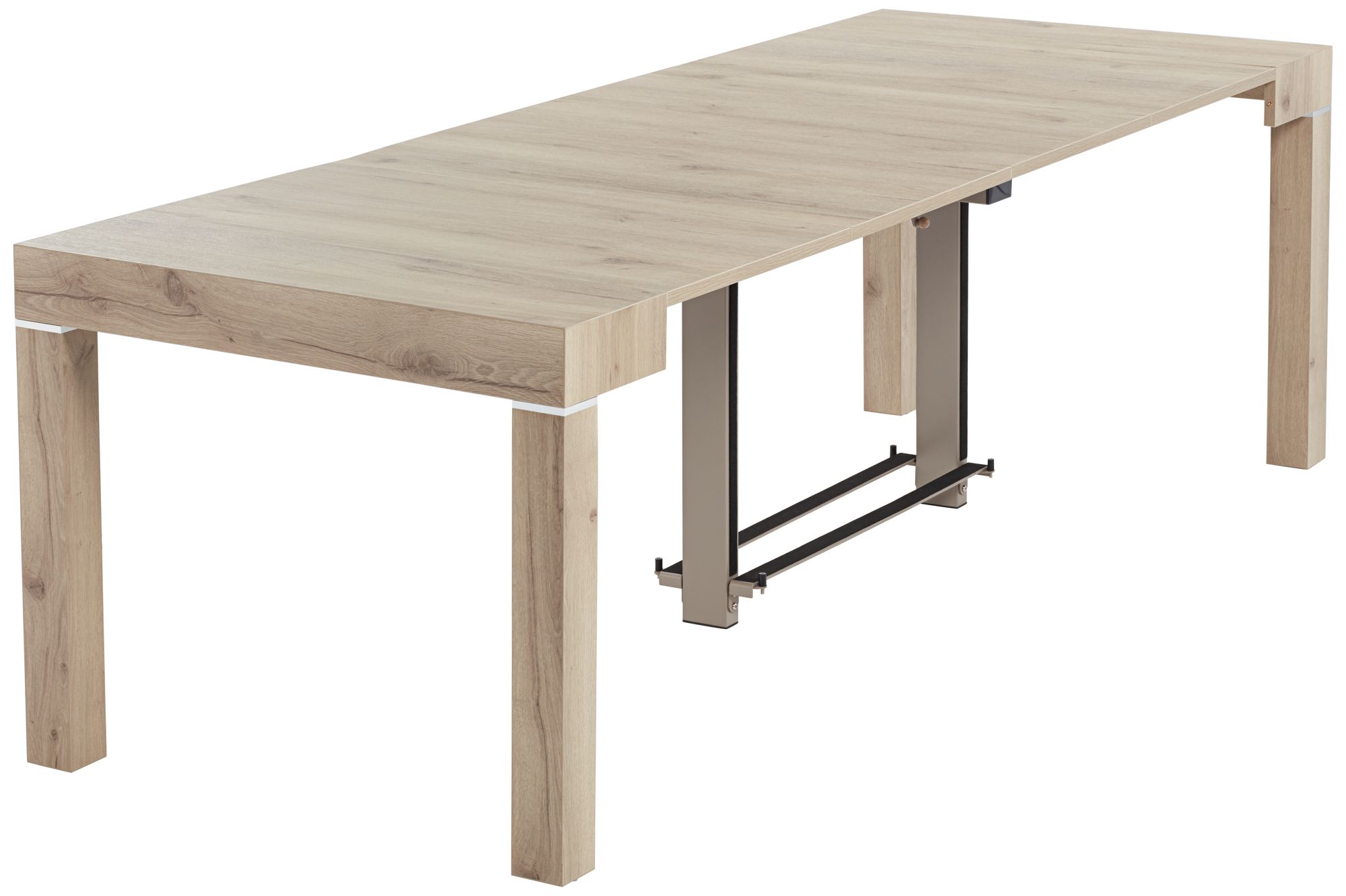 Convertible Distressed Natural Leaf Modern Dining Table