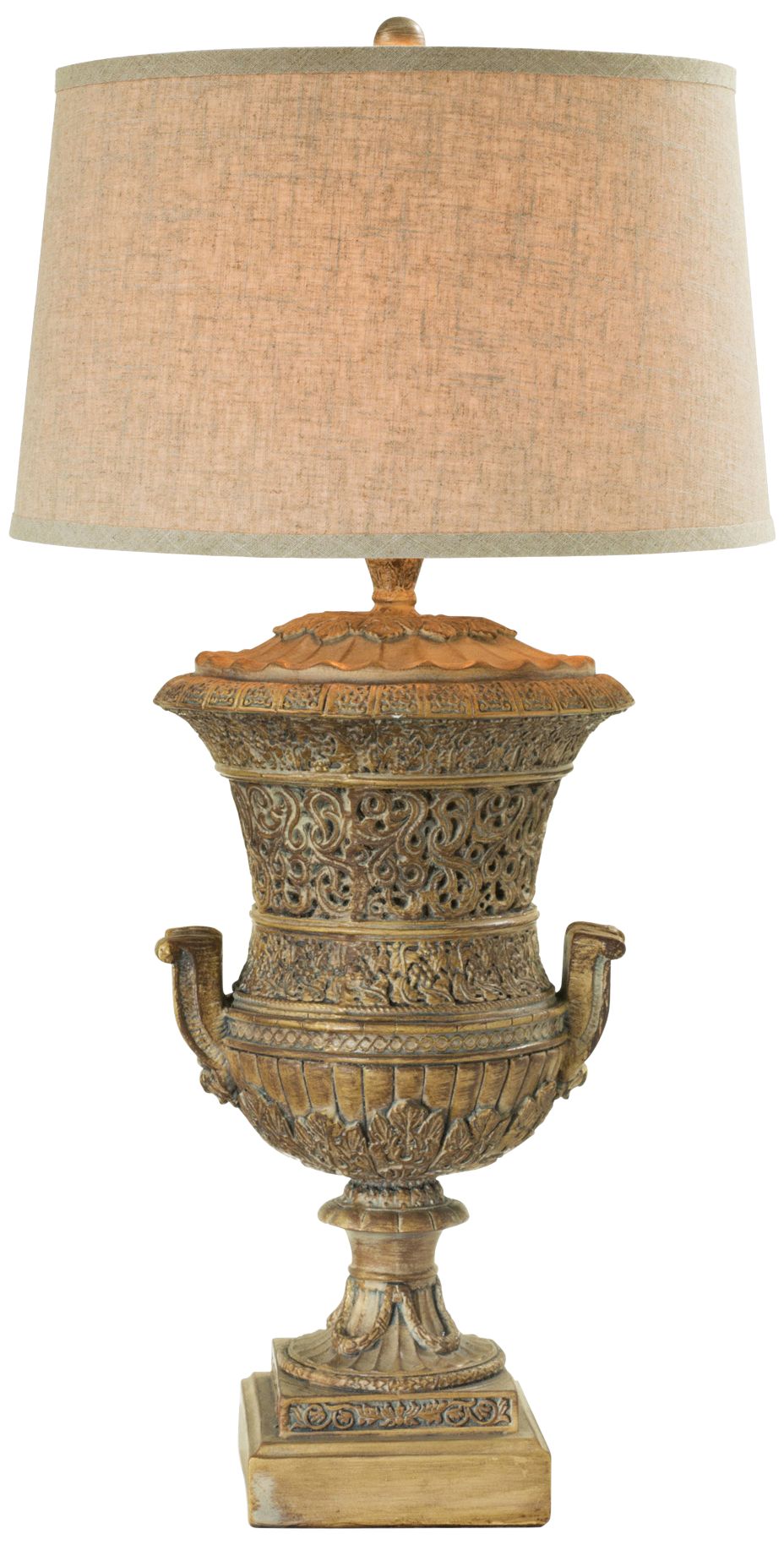 Burmesian Cedar LED Urn Table Lamp