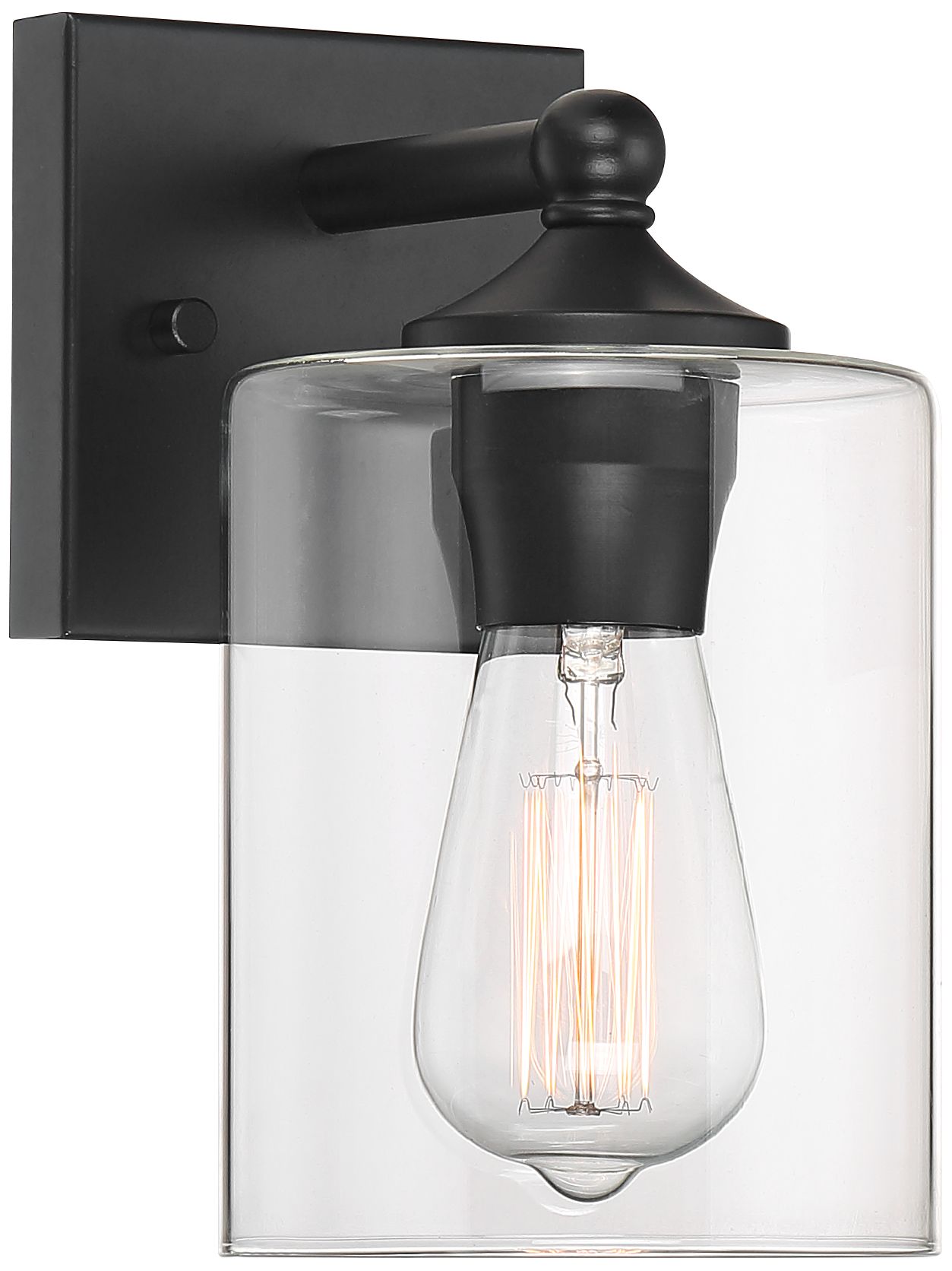 Bellings 9 1/2" High Black and Glass Wall Sconce