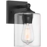 Bellings 9 1/2&quot; High Black and Glass Wall Sconce