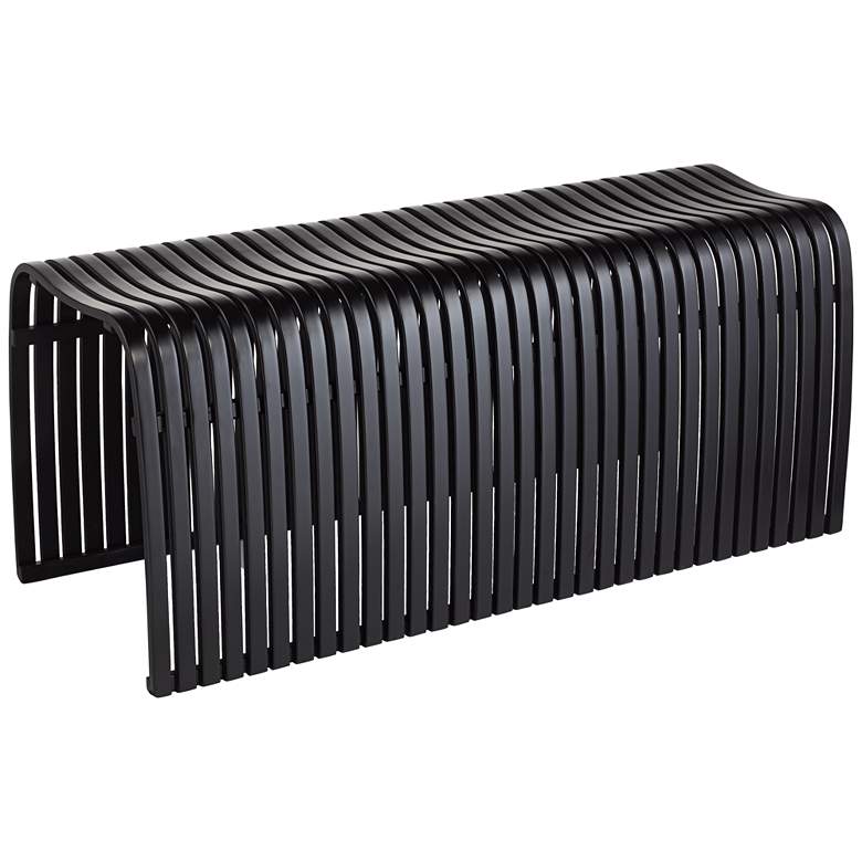Image 2 Verana 42 1/2" Wide Black Finish Modern Bent Bamboo Wood Bench