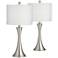 Gerson Brushed Nickel LED Table Lamps with Dimmers Set of 2