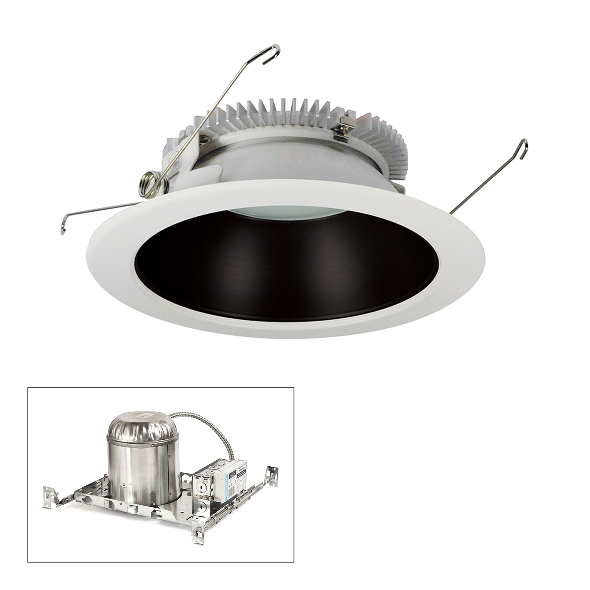 Cobalt 6" Black-White 1500lm LED Round Non-IC Recessed Kit