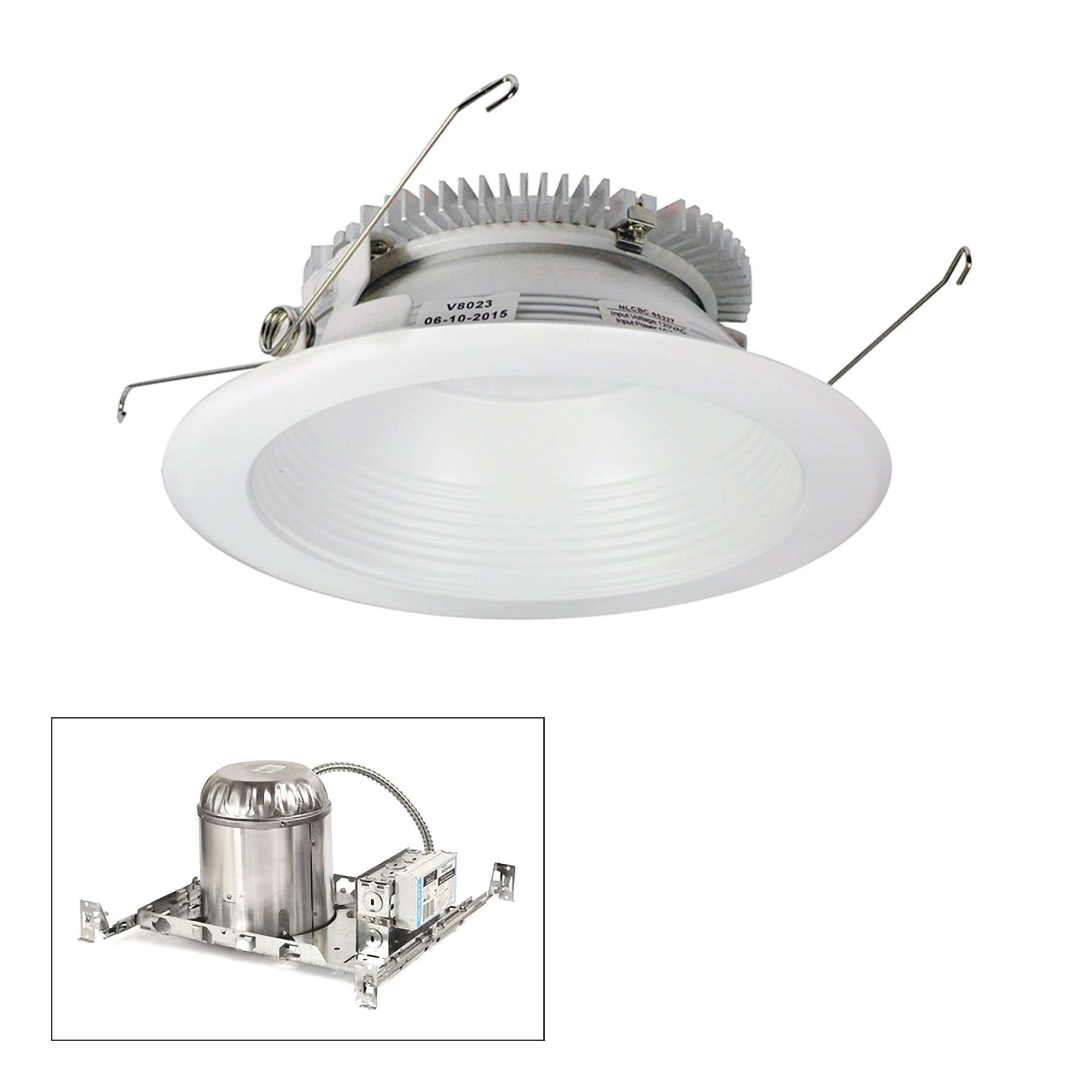 Cobalt 6" White 2000lm LED Round Baffle Non-IC Recessed Kit