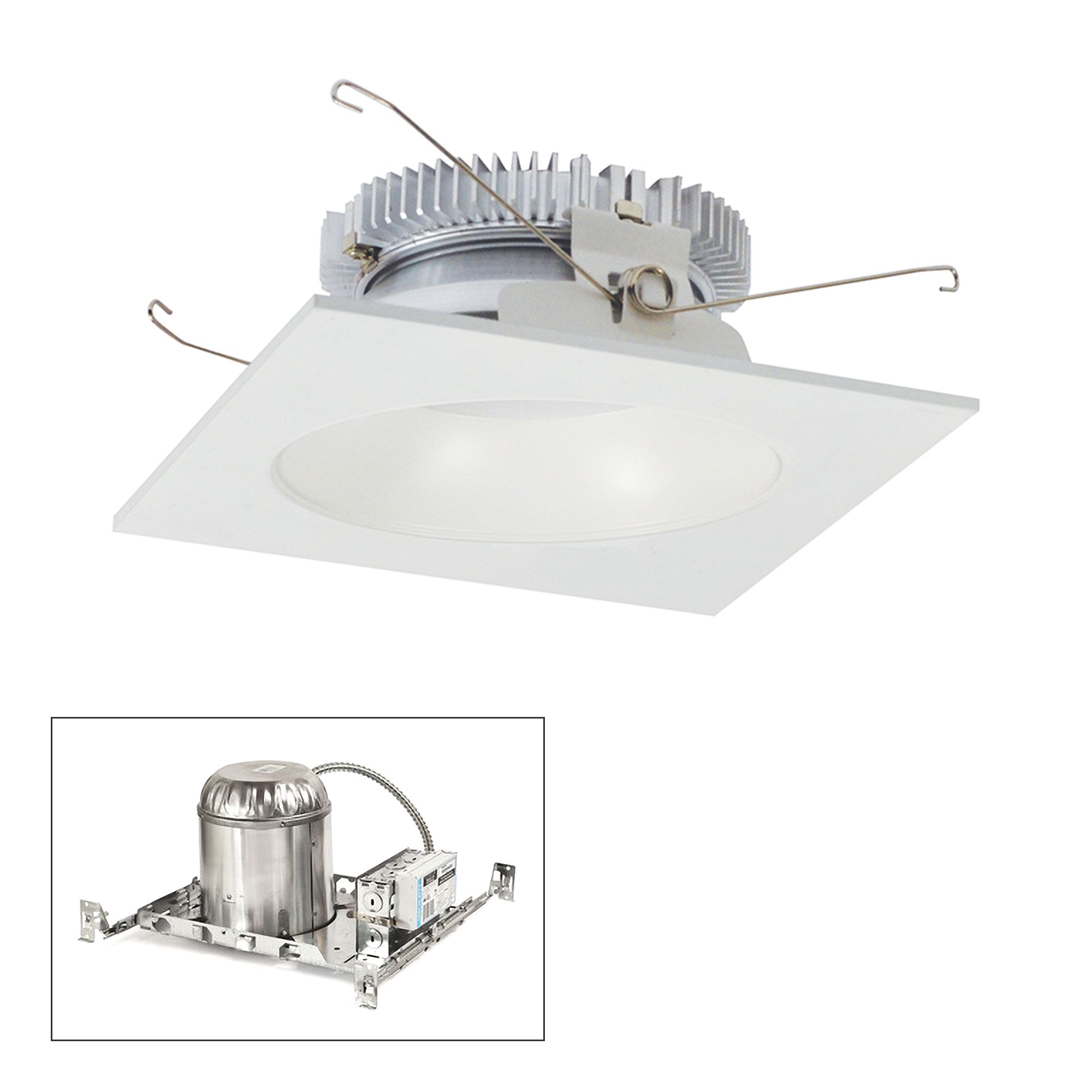 Cobalt 6" White 2000lm LED Square-Round Non-IC Recessed Kit