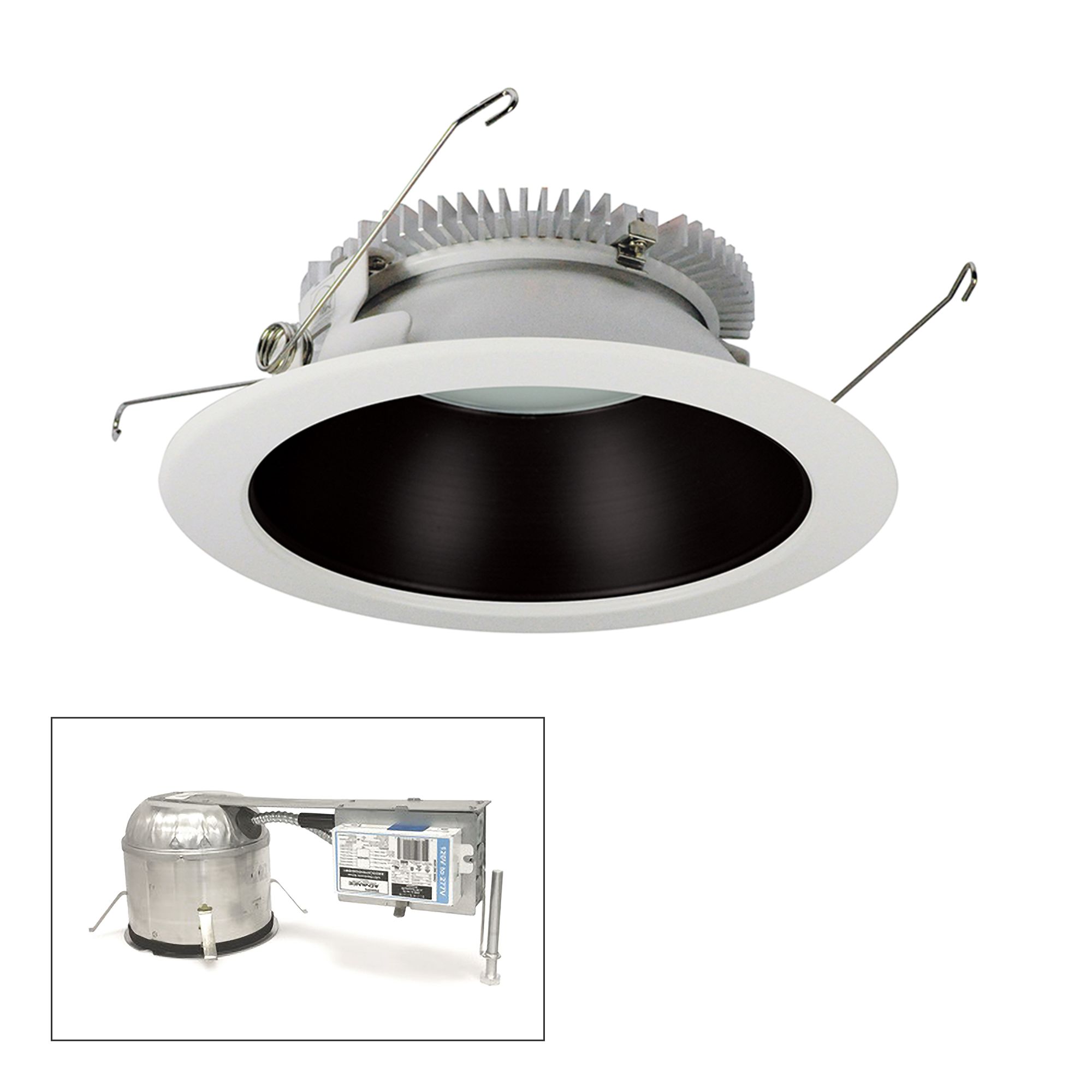 Cobalt 6" Black-White 1500lm LED Round Remodel Recessed Kit