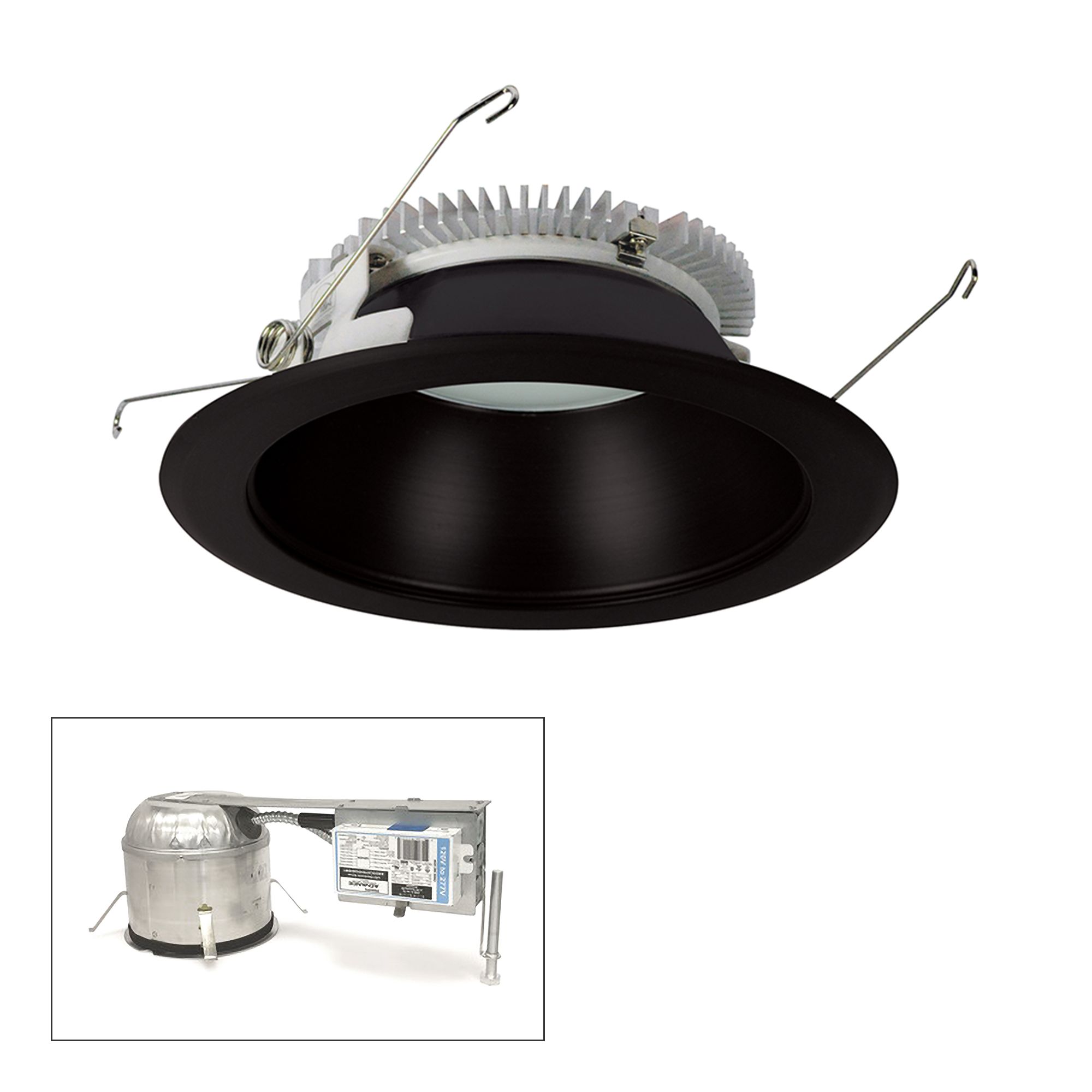 Nora Cobalt 6" Black 2000lm LED Round Remodel Recessed Kit