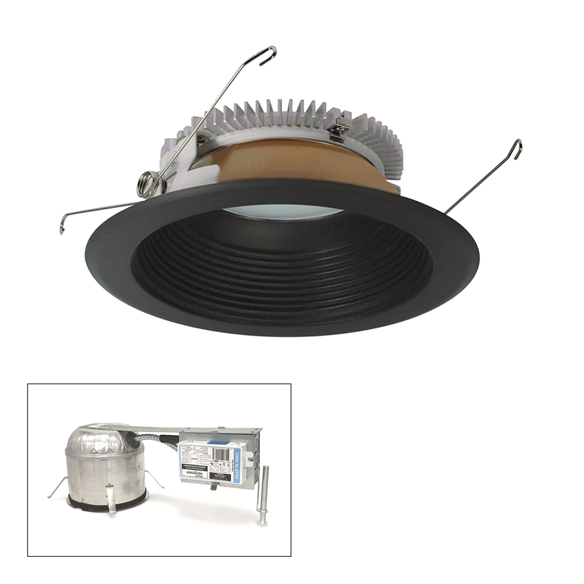 Cobalt 6" Bronze 1500lm LED Round Baffle Remodel Recess Kit