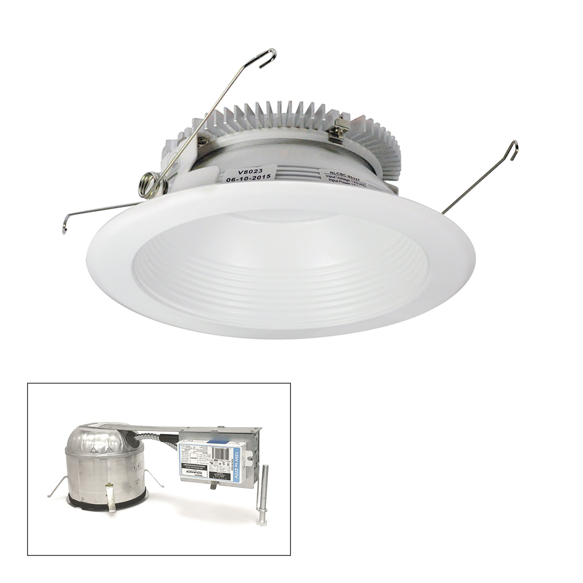 Cobalt 6" White 1500lm LED Round Baffle Remodel Recessed Kit