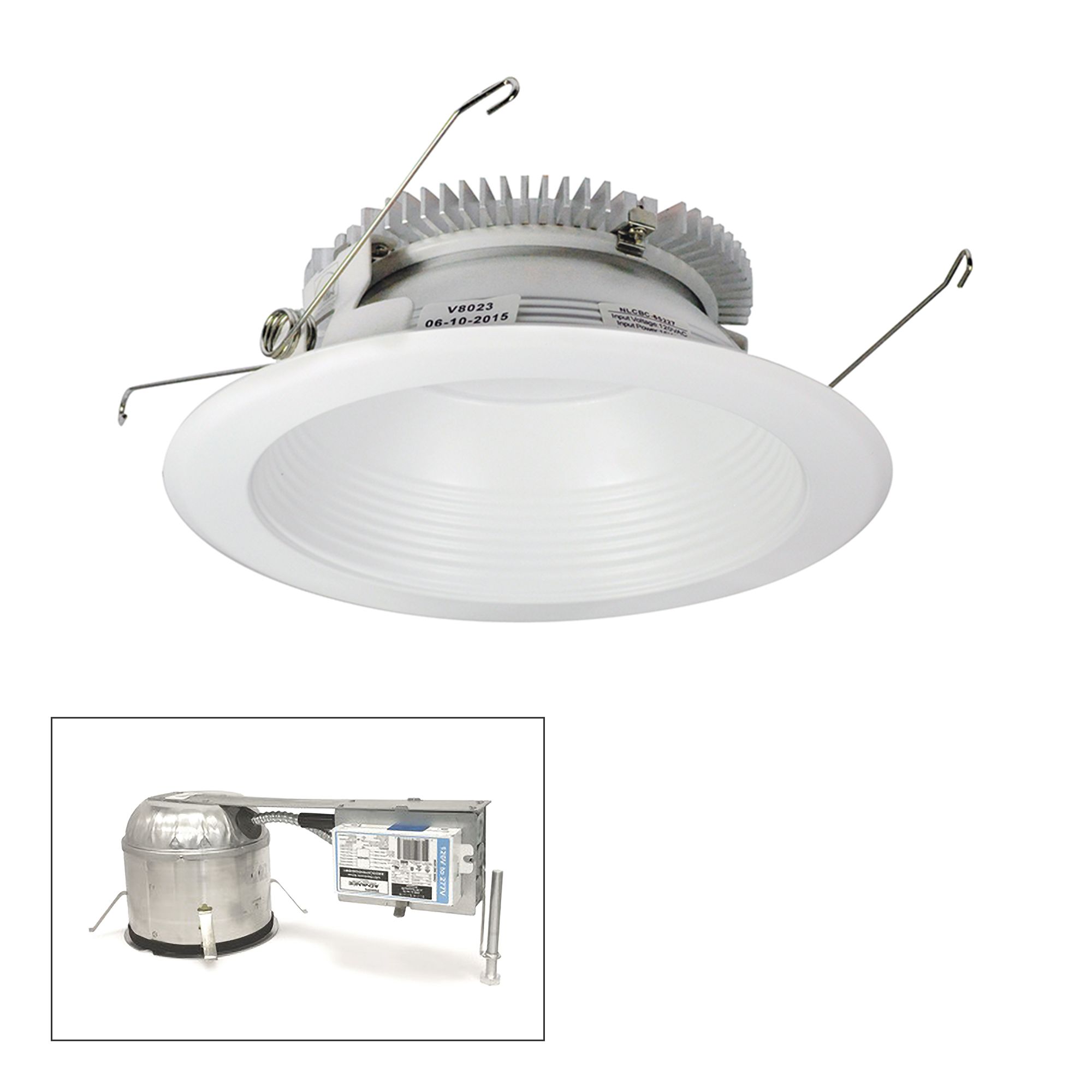 Cobalt 6" White 2000lm LED Round Baffle Remodel Recessed Kit