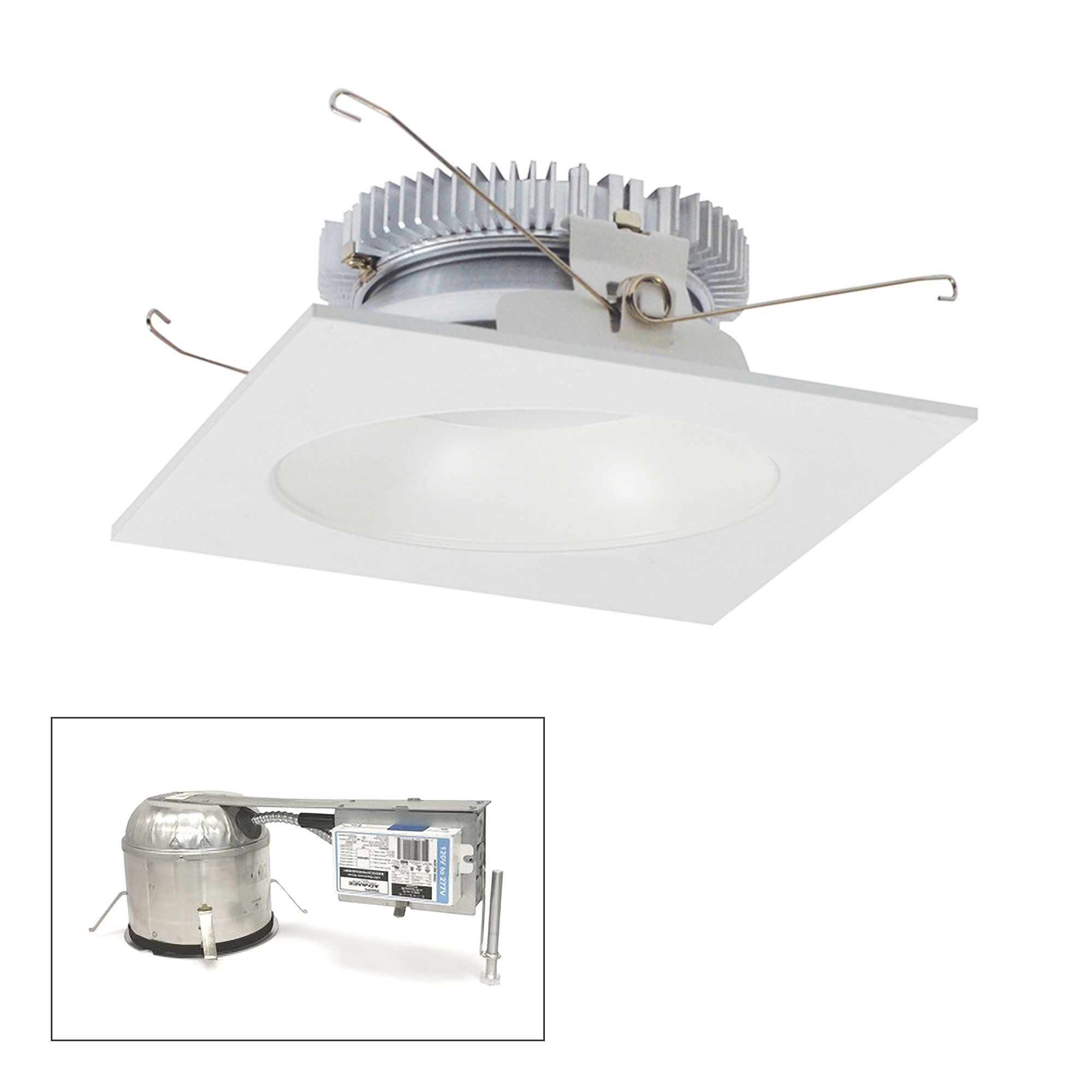 Cobalt 6" White 1500lm LED Square-Round Remodel Recessed Kit