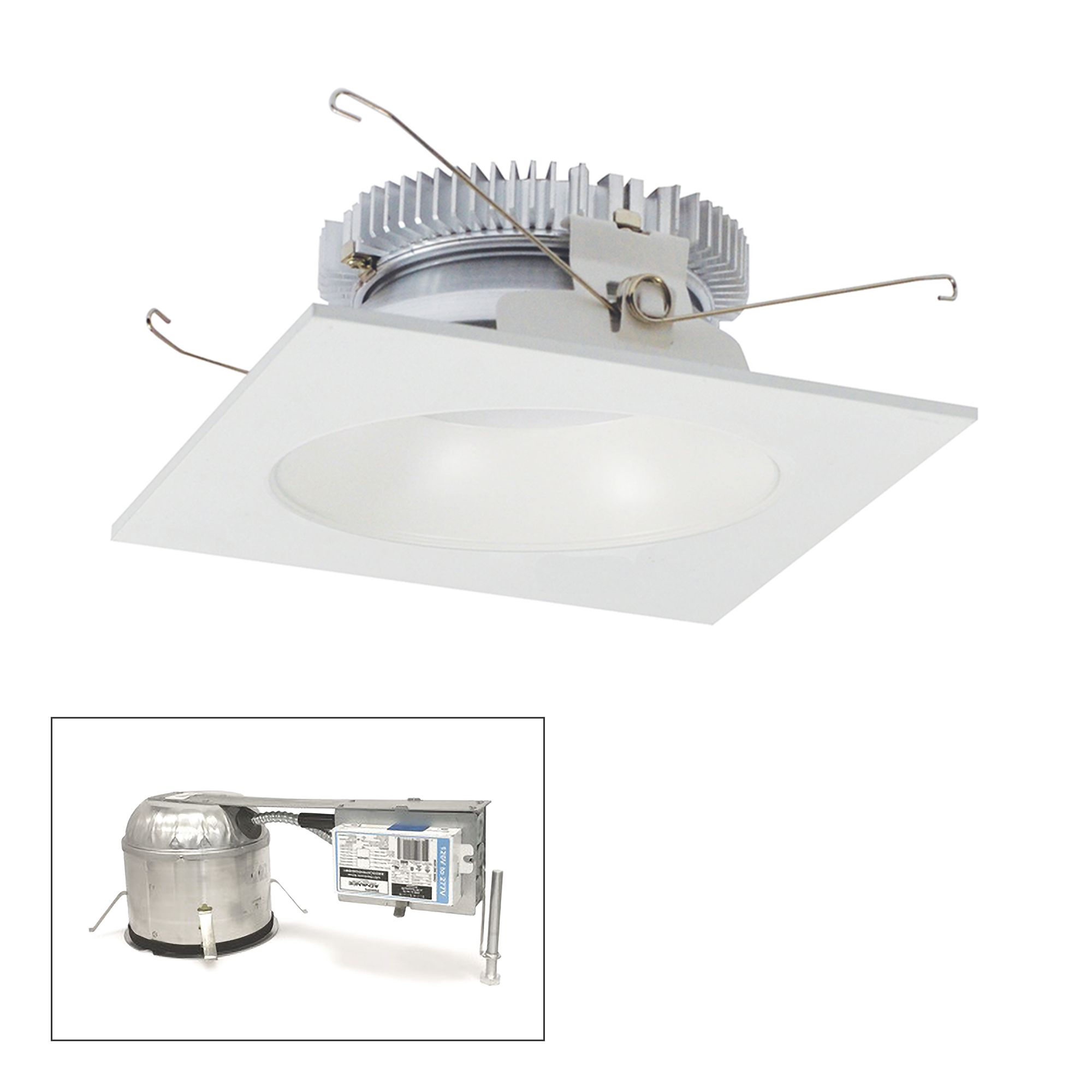 Cobalt 6" White 2000lm LED Square-Round Remodel Recessed Kit
