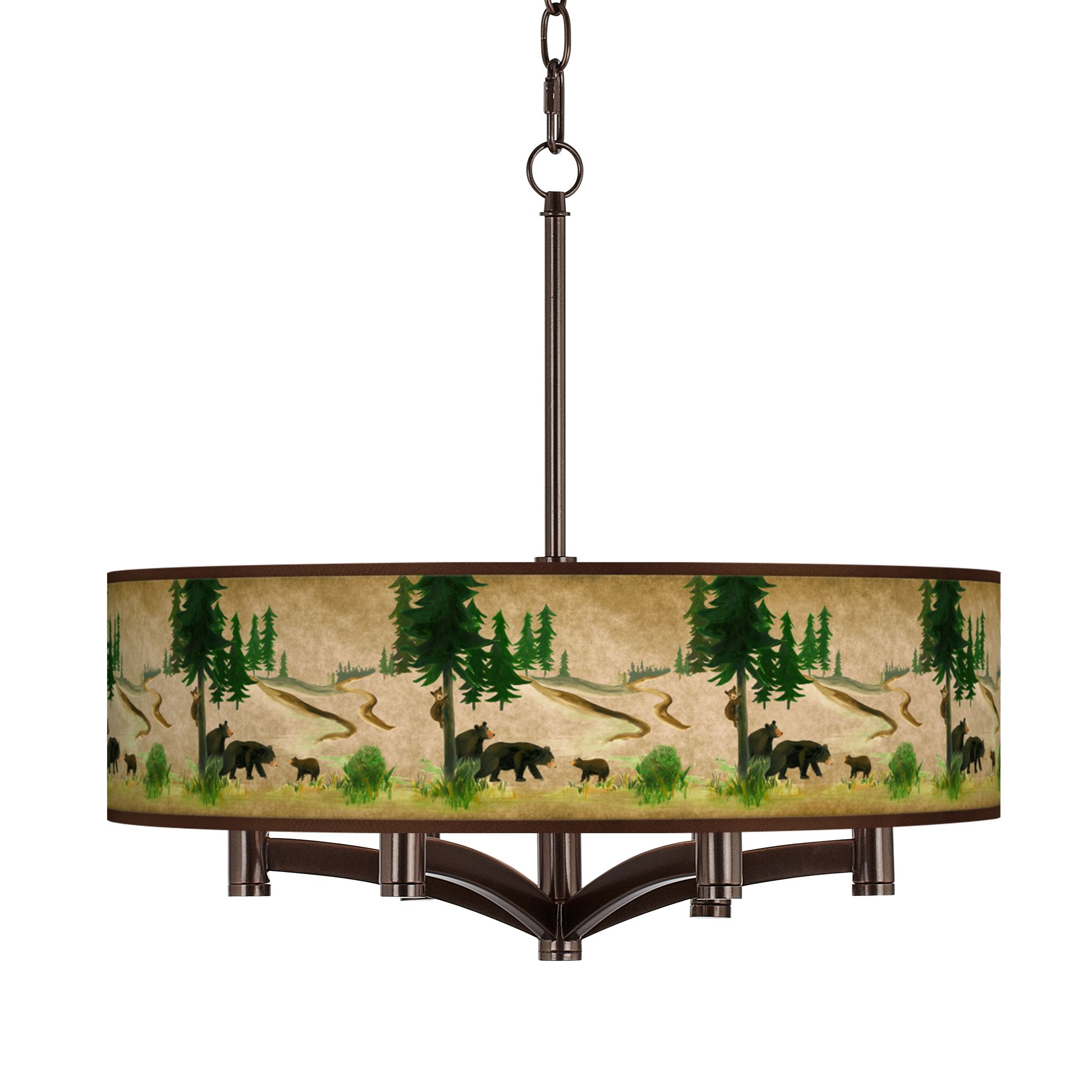 Bear Lodge Ava 6-Light Bronze Pendant Chandelier