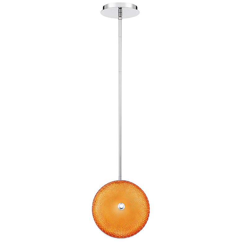 Caledonia 10&quot;W Orange Honeycomb Glass LED Mini Pendant Light