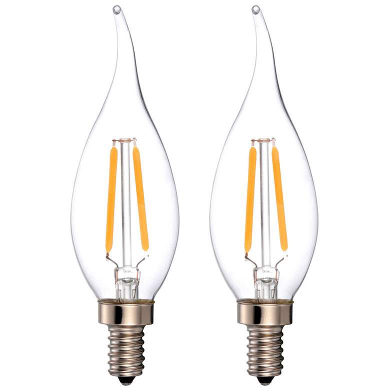 25W Equivalent Clear 2W LED Dimmable E12 Flame Bulb 2-Pack