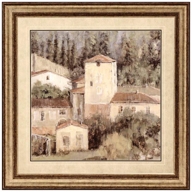 Peaceful View of Tuscany 43&quot; Square Framed Giclee Wall Art