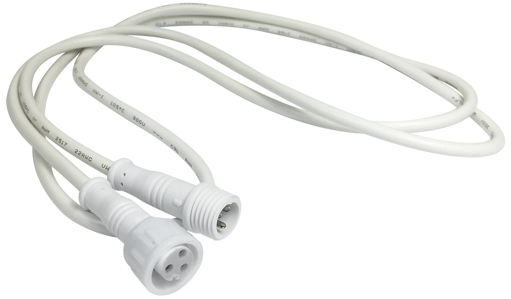 Nora E-Series Flin 4' White Quick Connect Extension Cable