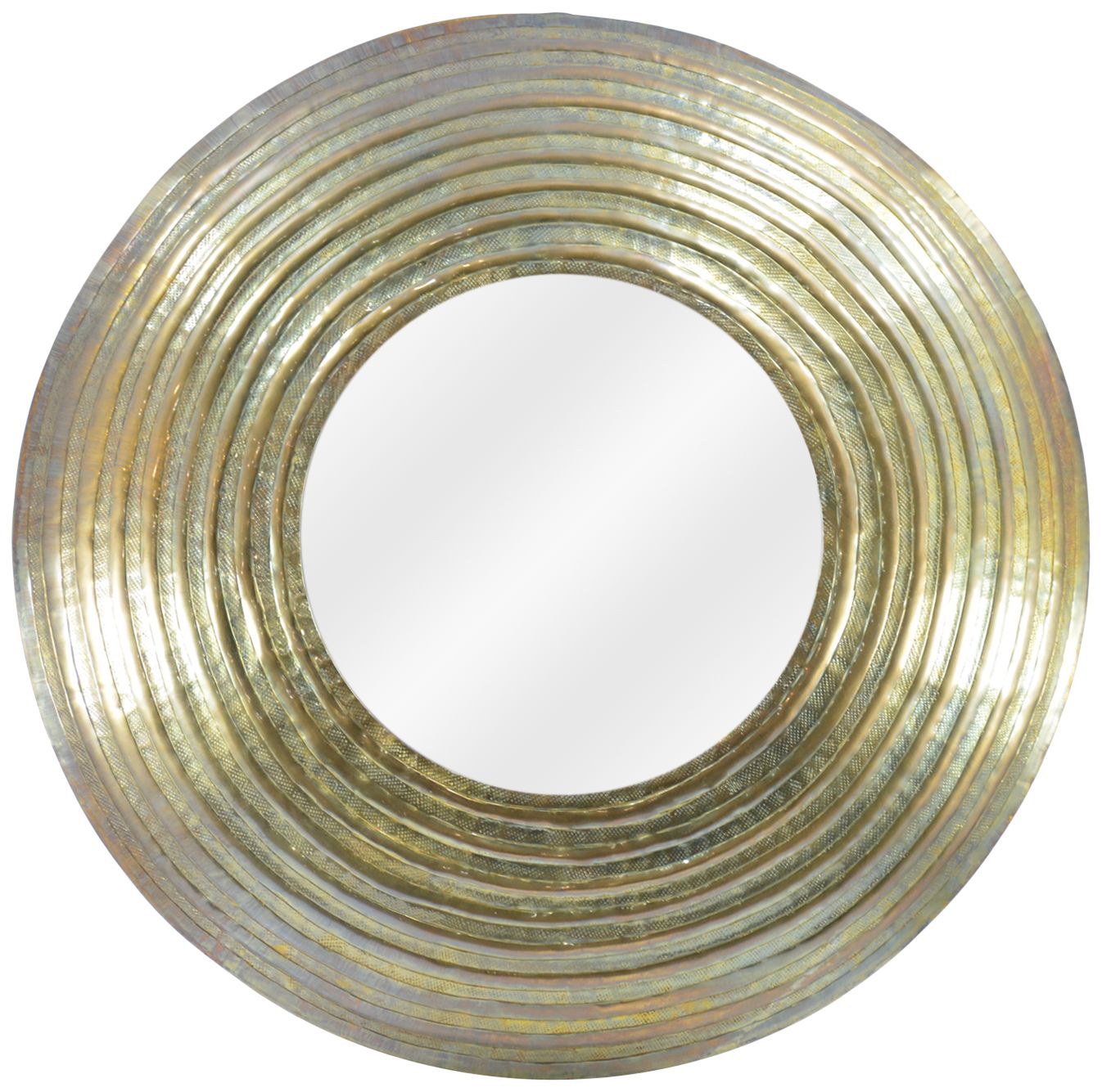 Hunter Antique Brass 32" Round Metal Wall Mirror