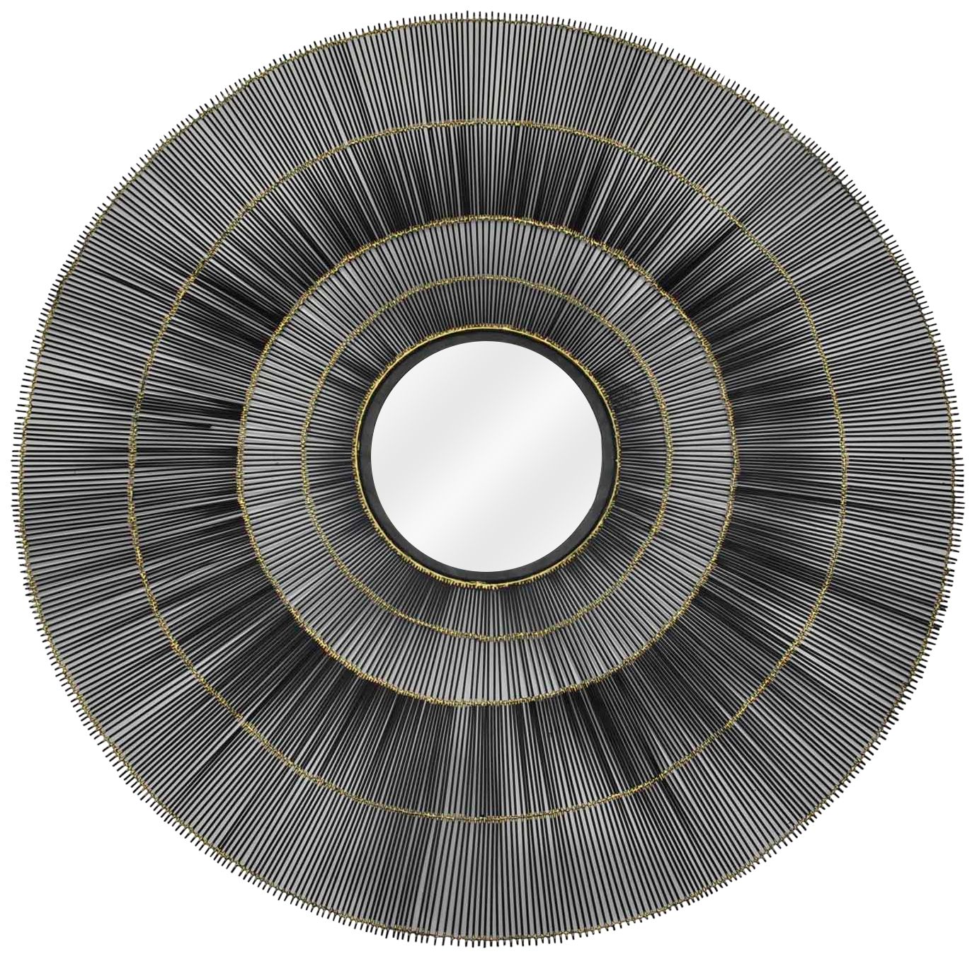 Crestview Collection Clark Gun-Metal 44" Round Wall Mirror