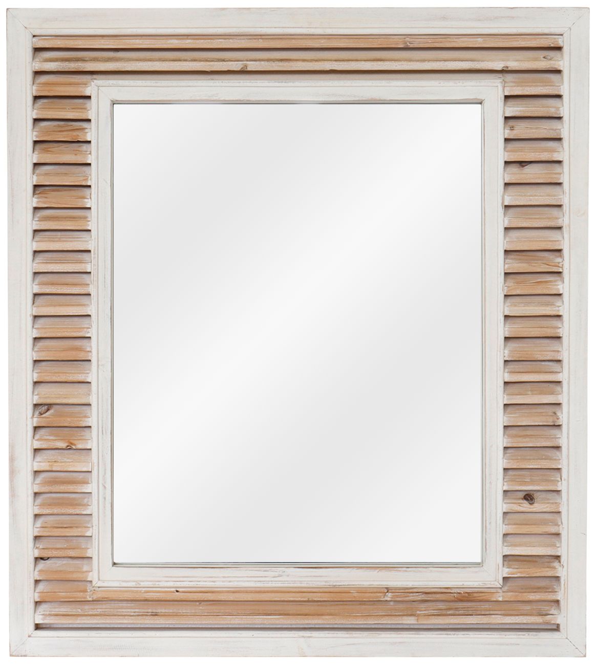 Beachy Destination Natural White 38" x 42" Wall Mirror