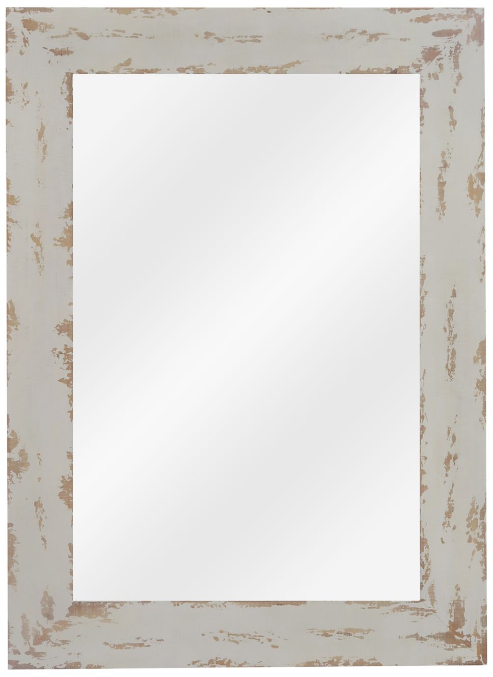 Distressed Reflection White 35" x 48" Wall Mirror