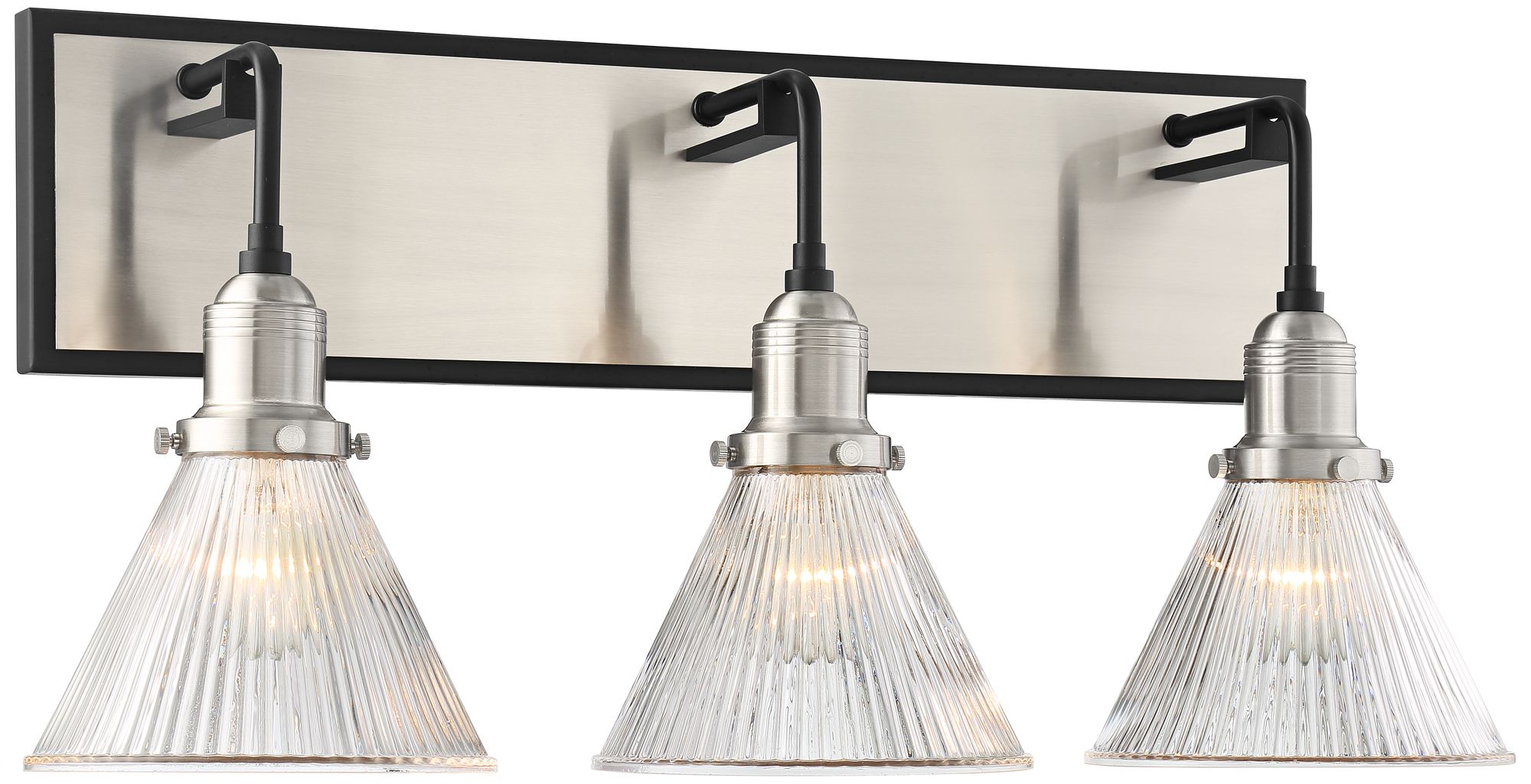 Possini Euro Jovi 23" Wide Ribbed Glass 3-Light Wall Light