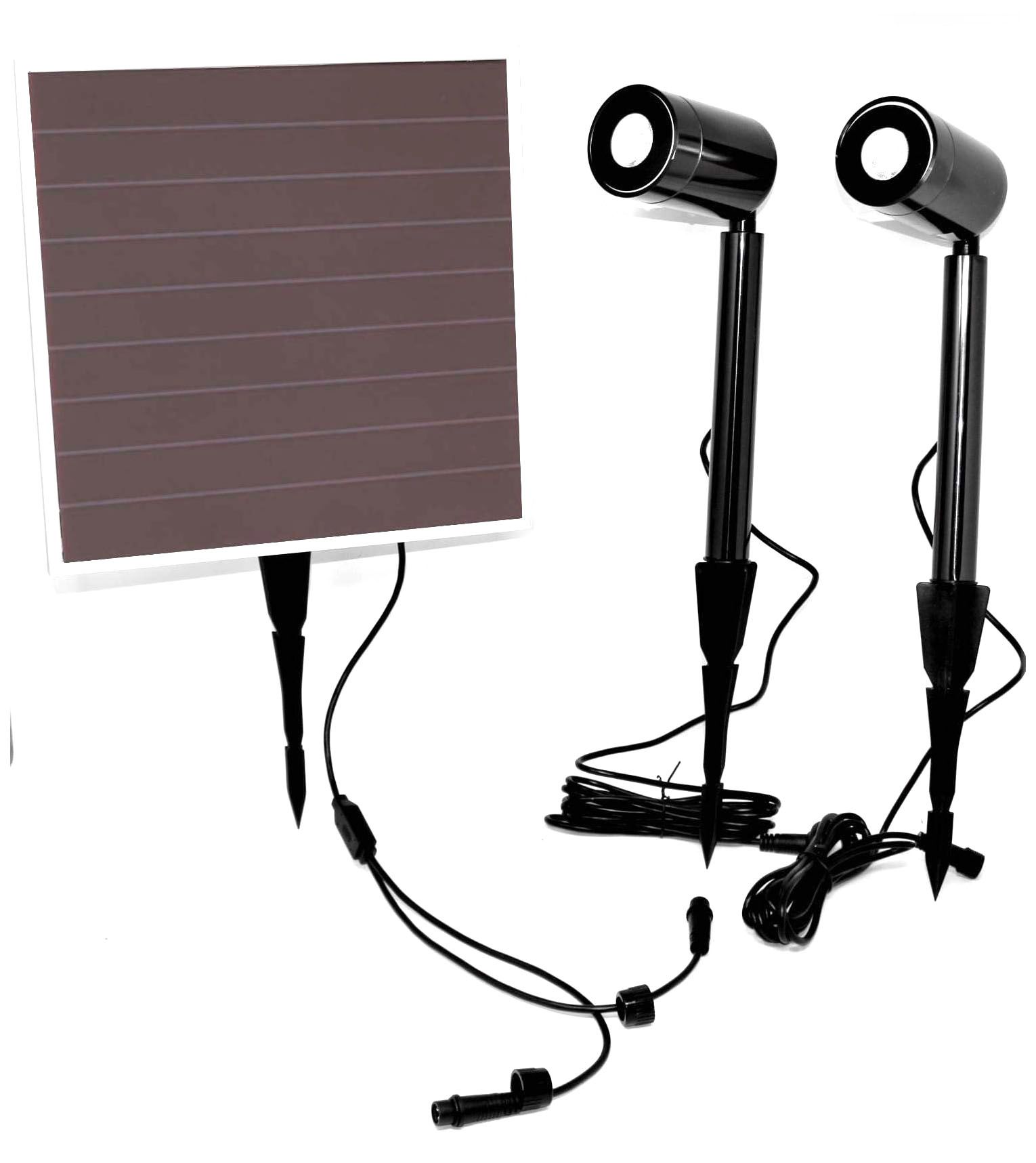 Tyson Black Dual-Light Solar LED Landscape Spot Light