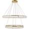 Monroe 42" Wide Gold and Crystal 2-Tier LED Chandelier