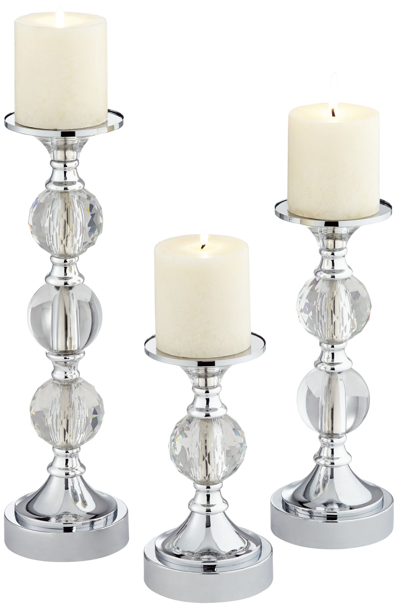 chrome candle holders