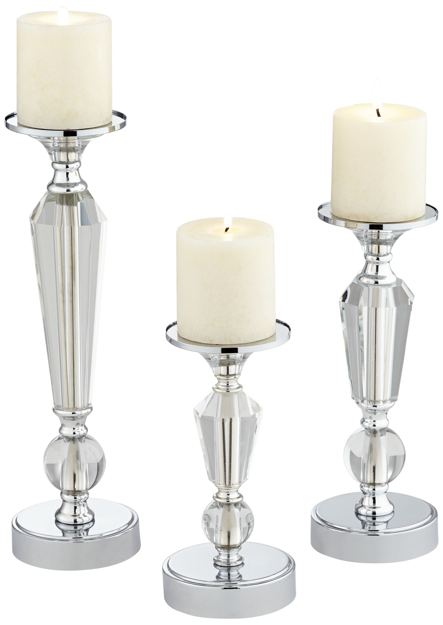 chrome candle holders
