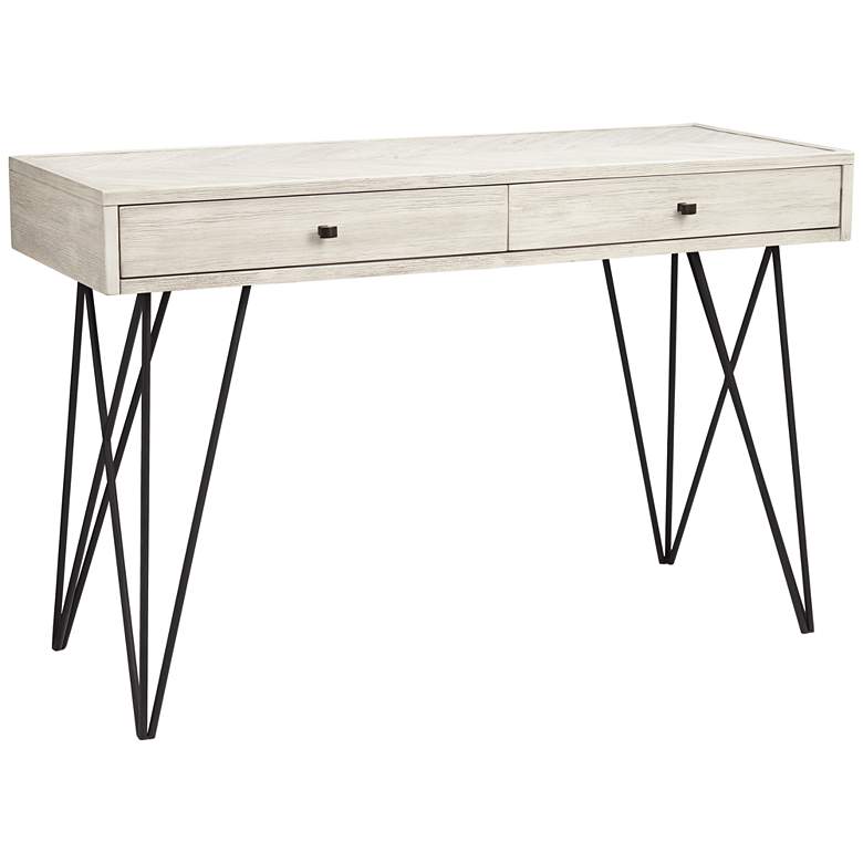 Aspen Court 47&quot; Wide Rubbed White 2-Drawer Console Table