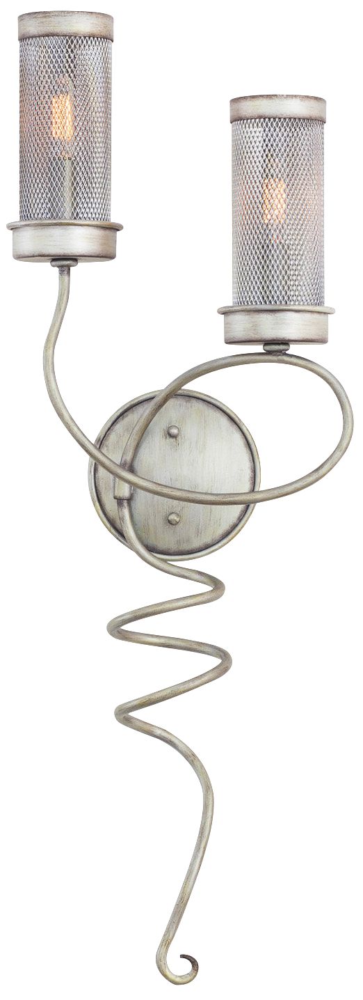 Concord 30 1/2" High Aged Silver Mesh Wall Sconce