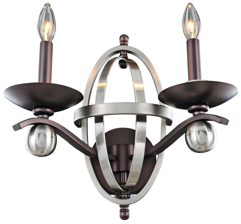 Rothwell 14 1/2" Satin Nickel 2-Light Wall Sconce