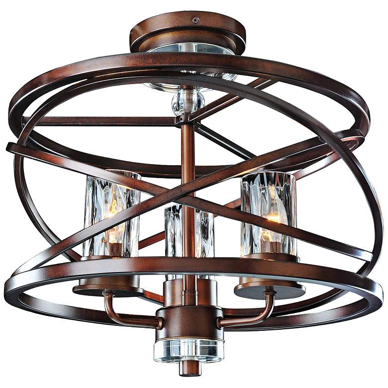 Image 2 Eternity 16 3/4" Wide Bronze Water Glass Ceiling Light