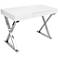 Luster 43 1/4" Wide Glossy White and Chrome Modern Desk