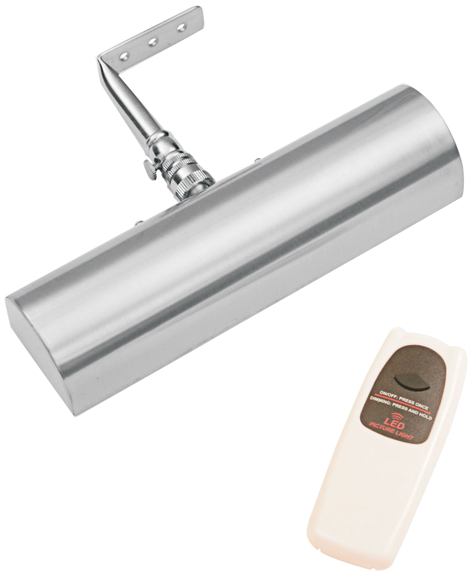 Slimline 8" Wide Satin Nickel Cordless LED Picture Light