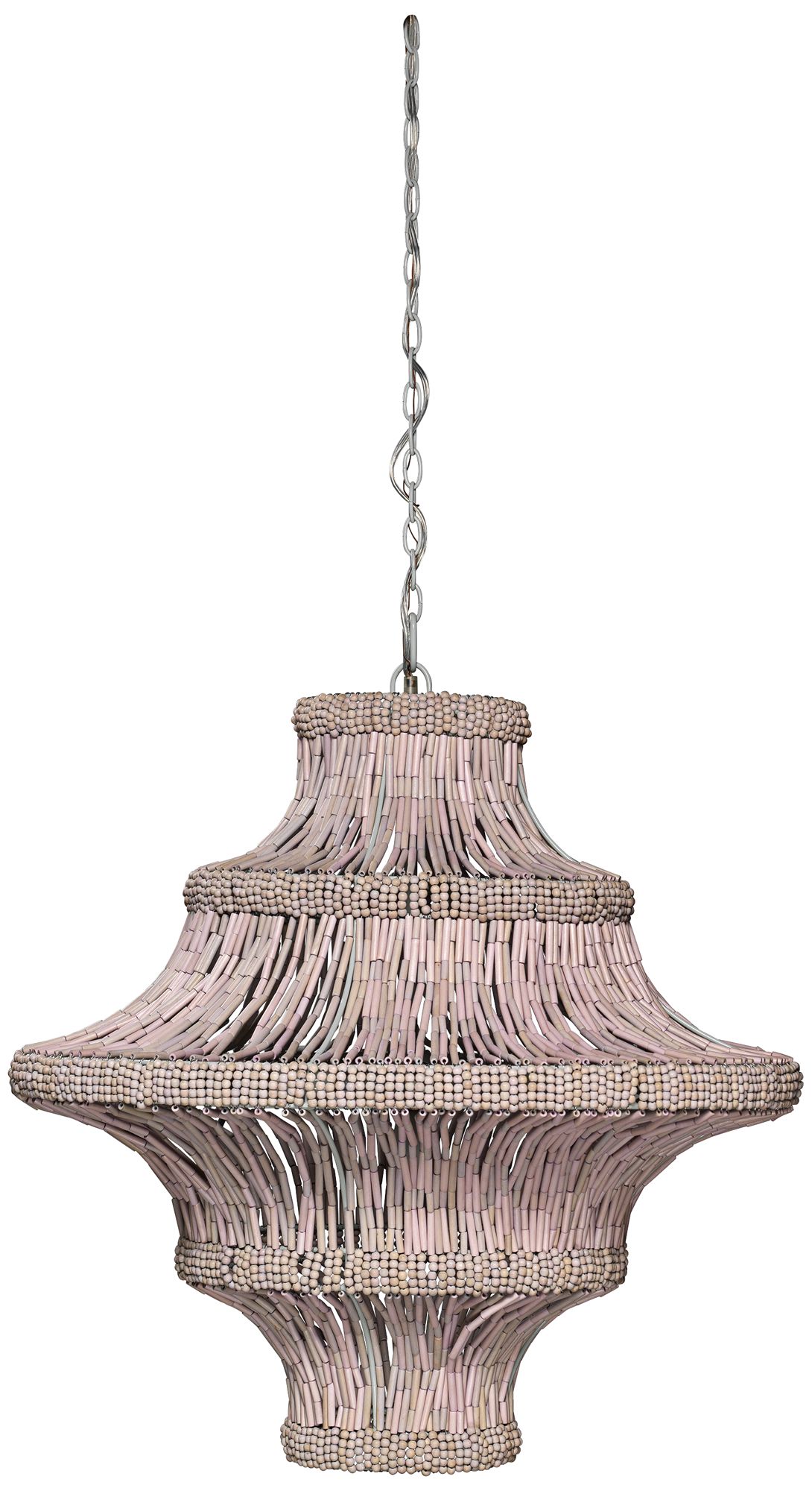 Jamie Young Whisper 29"W Blush Wood Pendant Chandelier