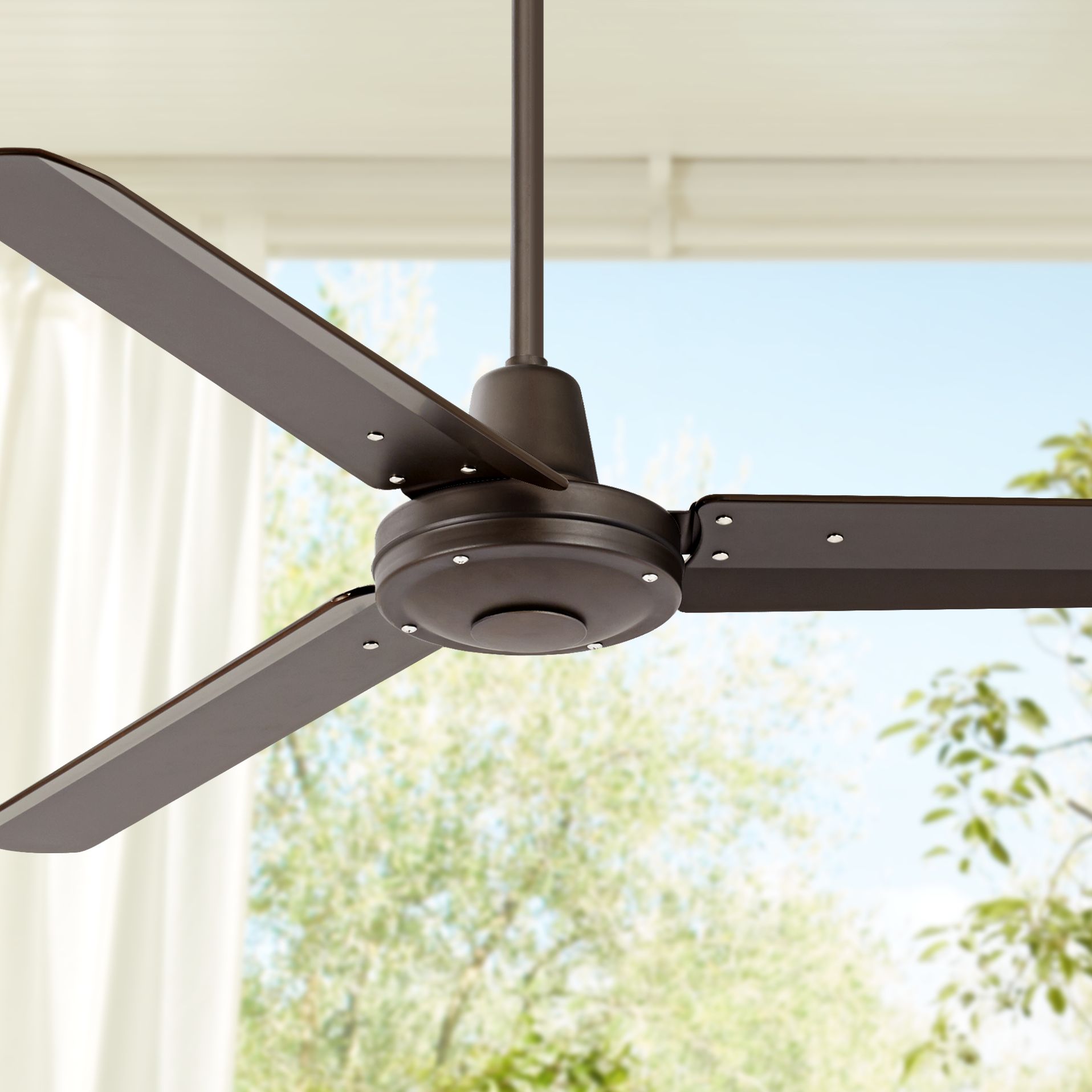 Details About 52 Industrial Outdoor Ceiling Fan With Remote Bronze Damp Rated For Living Room