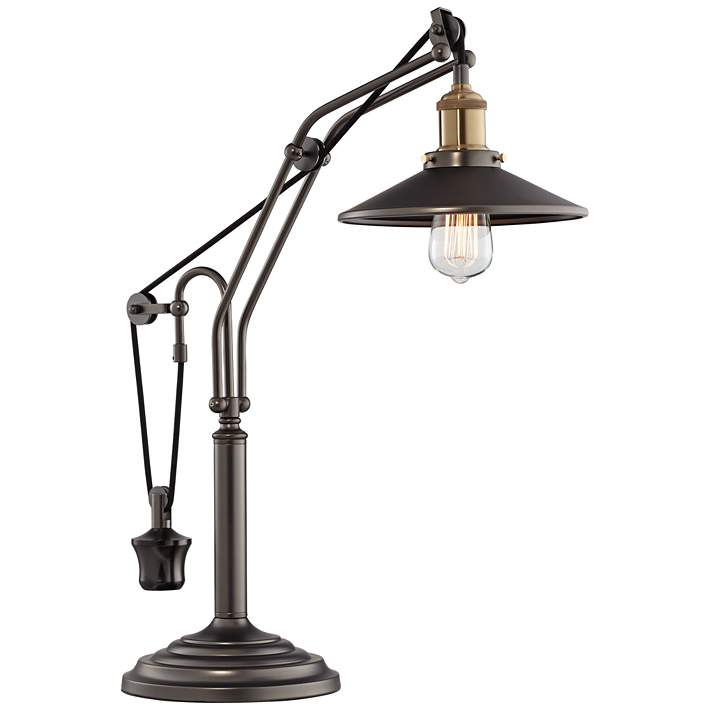 Emile Oil Rubbed Bronze Adjustable, Industrial Pulley Floor Lamp