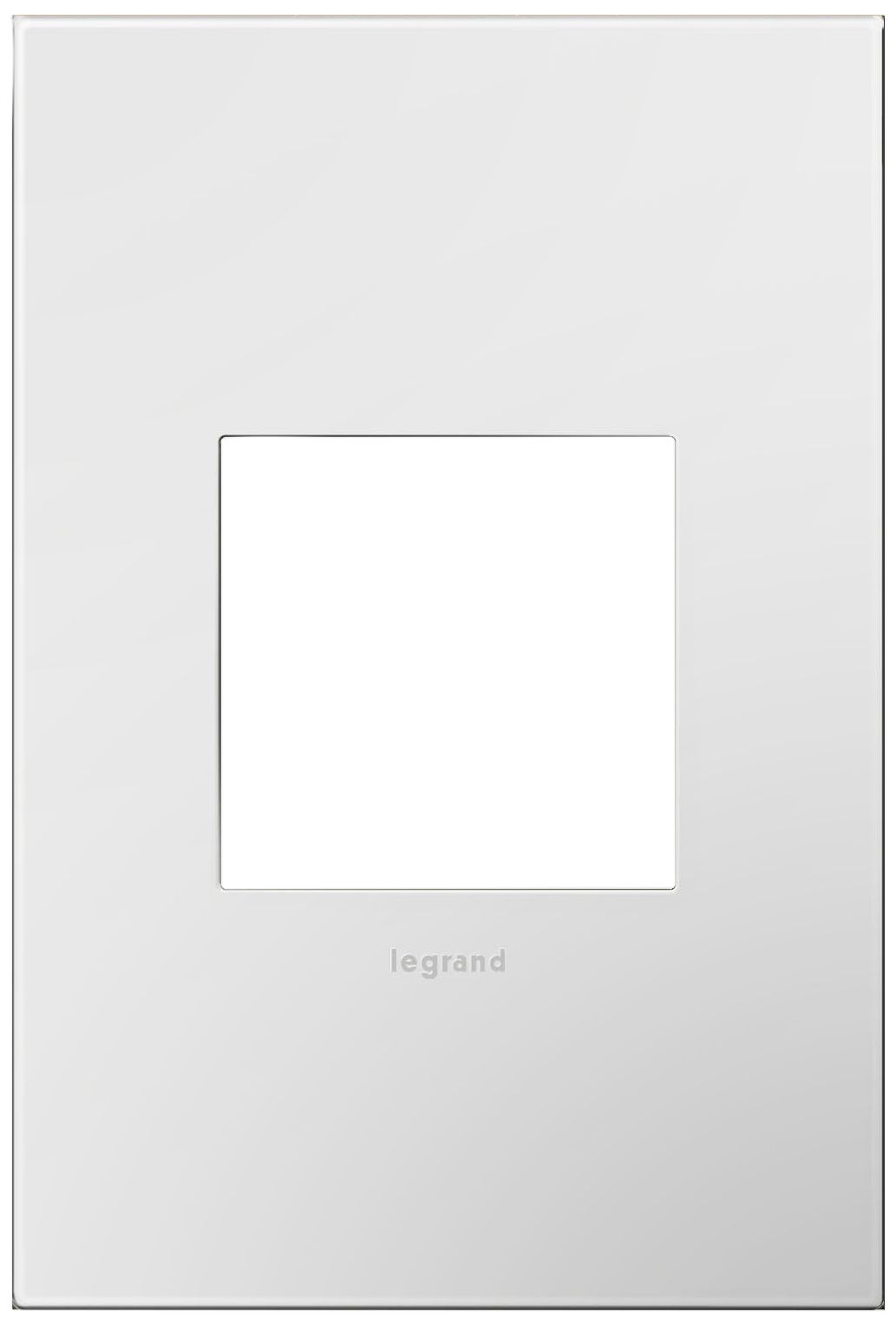 adorne Gloss White-on-White w/ White Back 1-Gang Wall Plate