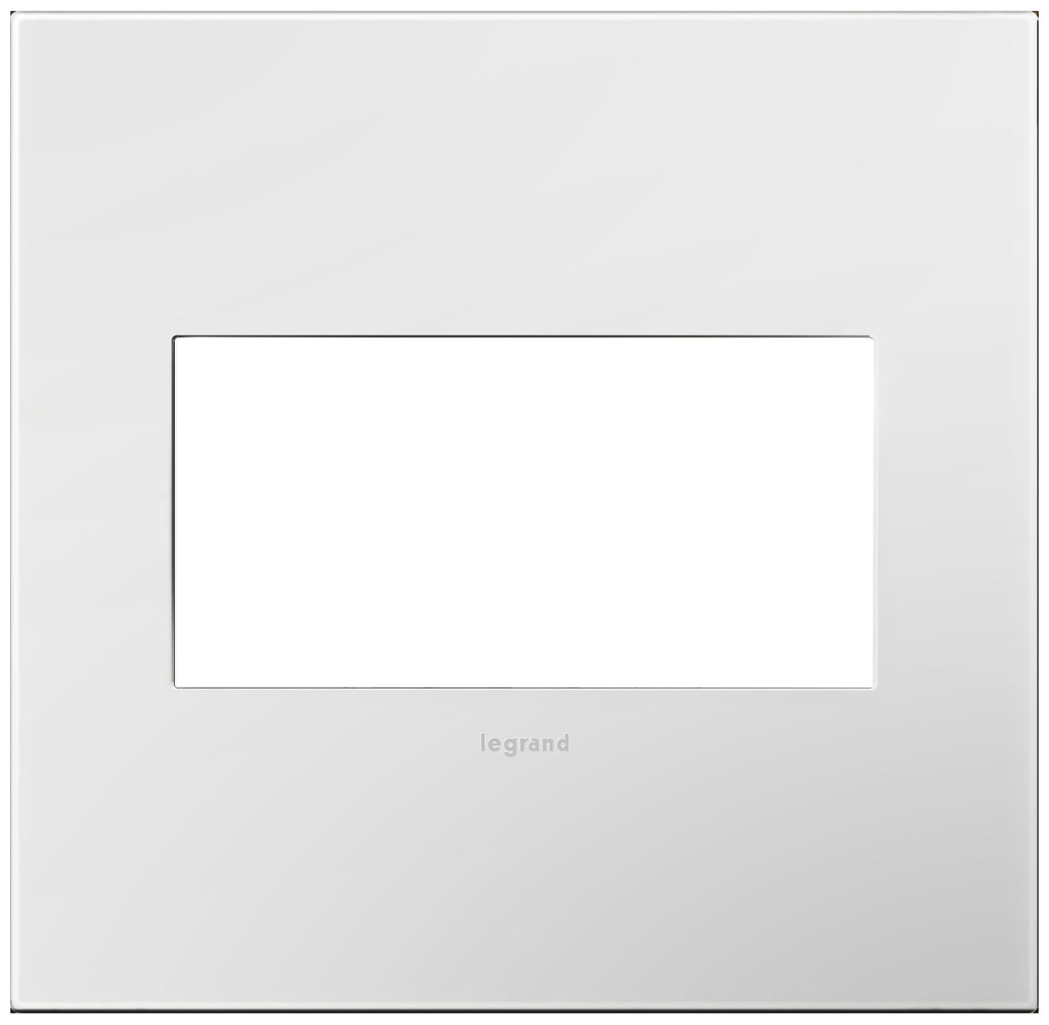 adorne Gloss White-on-White w/ White Back 2-Gang Wall Plate
