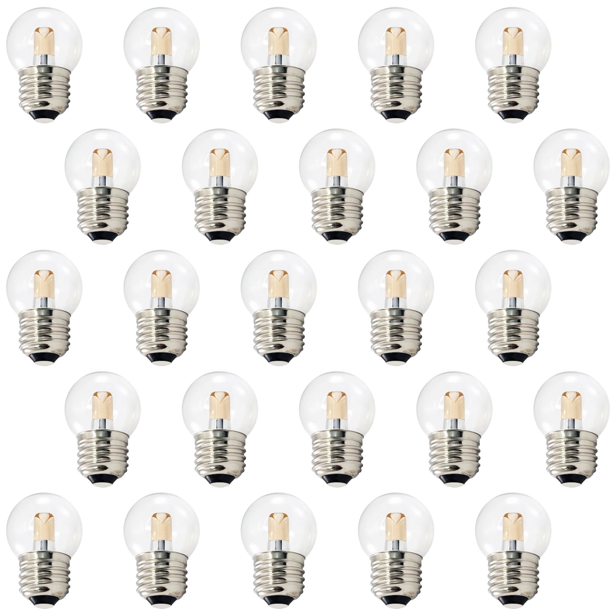 10W Equivalent Clear 1.2W LED Dimmable E26 G40 Pack of 25