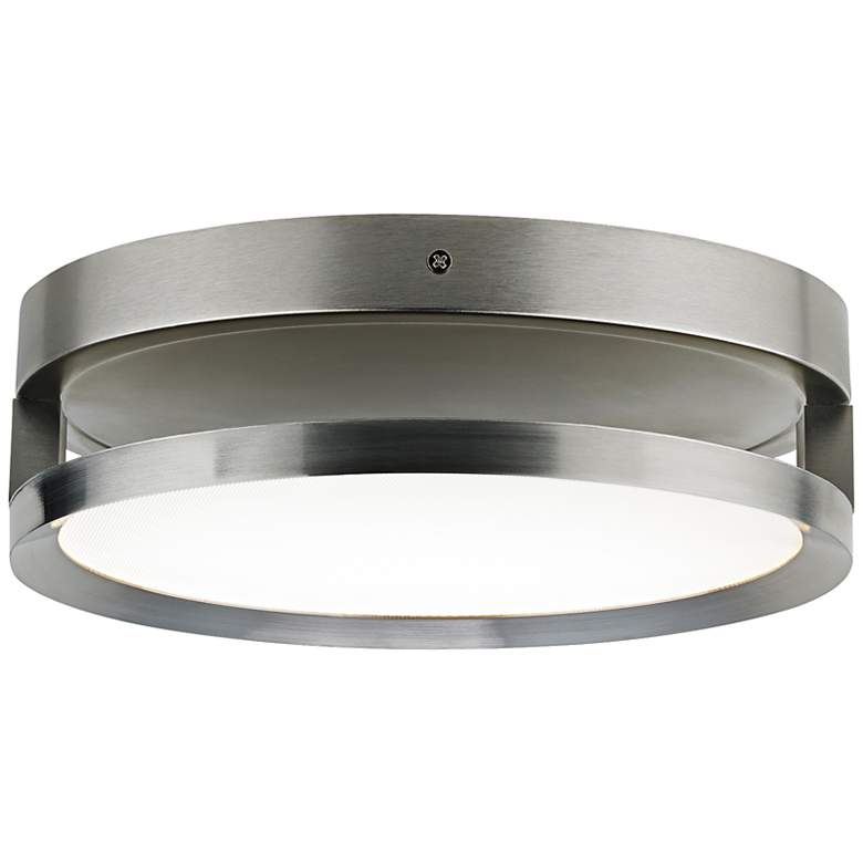 Image 2 Finch Float 12" Round Satin Nickel LED Ceiling Light