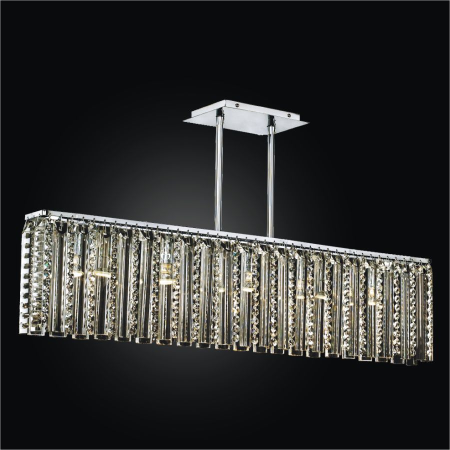 Odyssey 37"W Chrome Crystal Kitchen Island Light Chandelier
