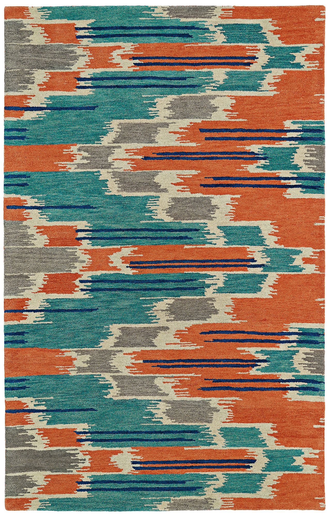 Kaleen Global Inspirations GLB02-86 Orange and Blue Rug 